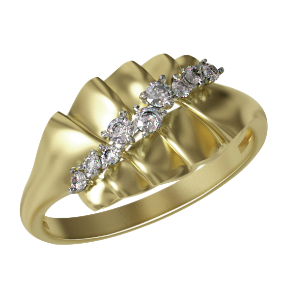 Кольцо, золото, фианит, 010521-1102